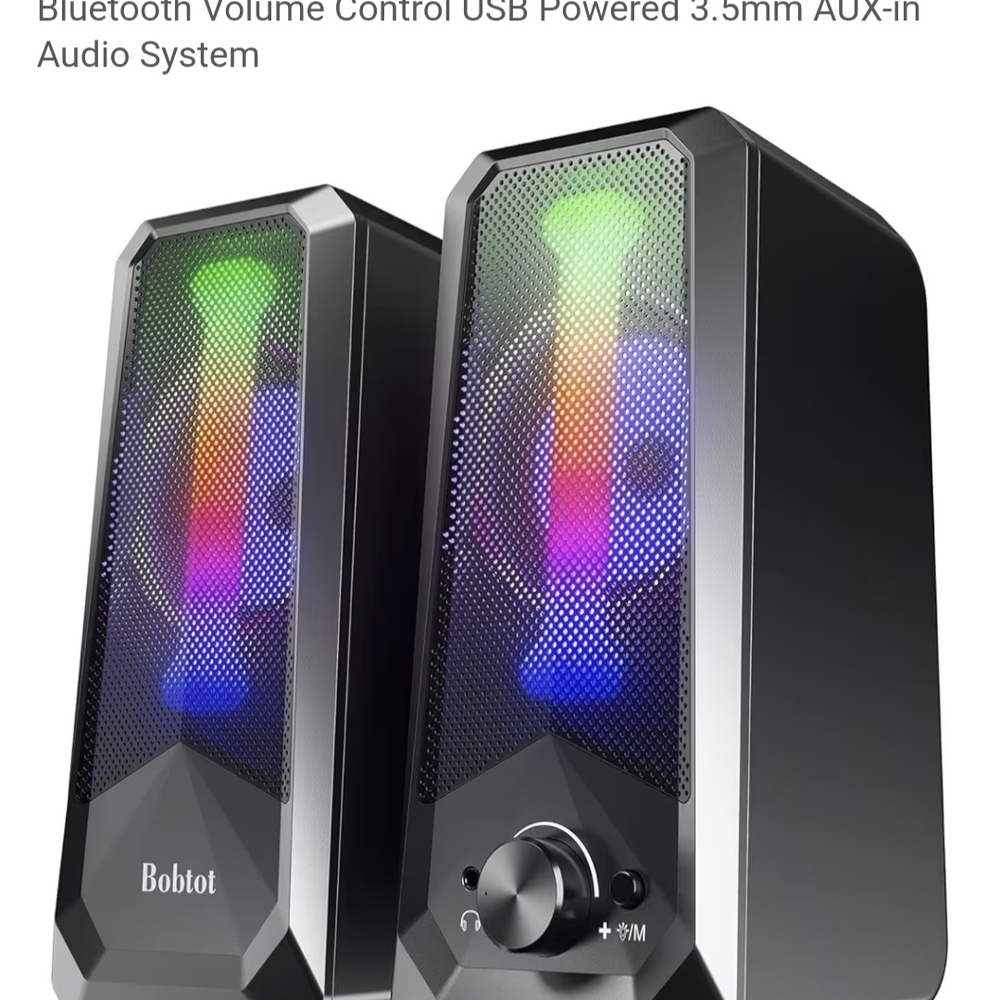 Black Bluetooth Speakers with RGB Lights